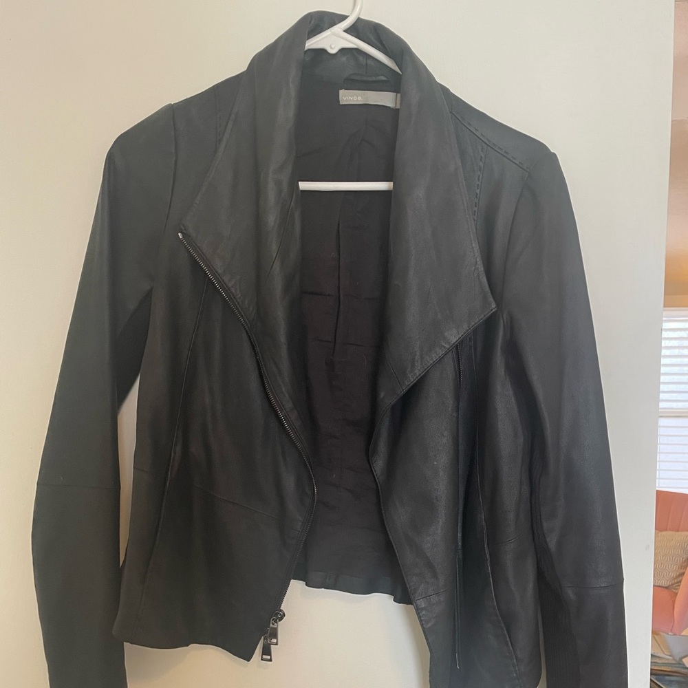 Vince Leather Coat Xs